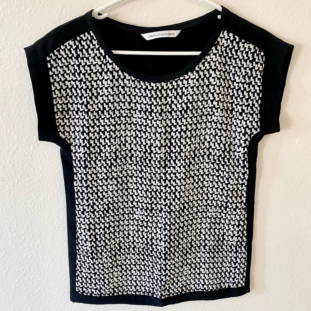 DVF geometric patterned blouse